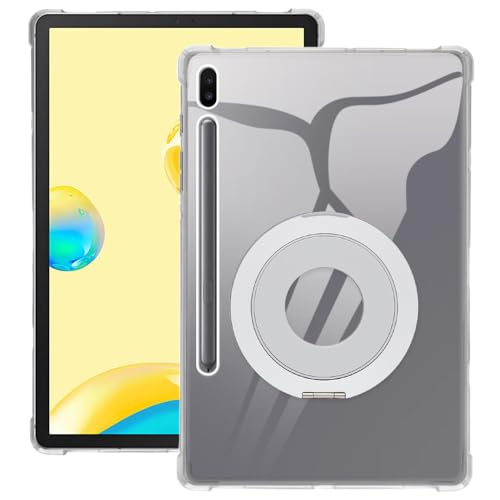 Housse Samsung Tab S6 10.5 fine transparente avec support métallique argent