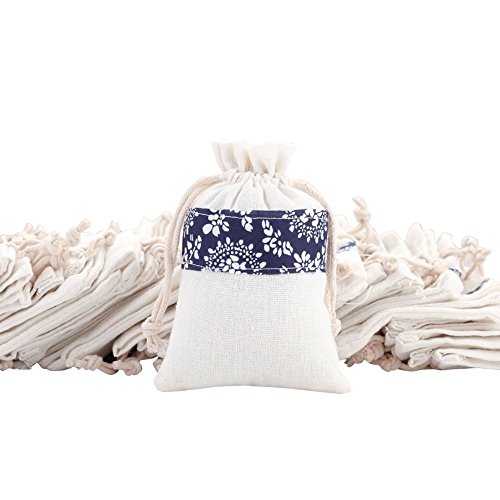 Maiitmor コットン 巾着袋 ギフトバッグ プレゼント用 ジュエリーポーチ アクセサリー・お菓子収納 無地 40枚