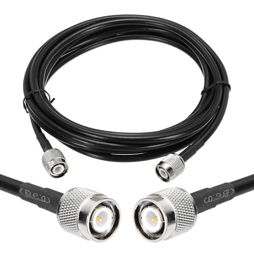 QUARKZMAN 1PCS Cable Coaxial RG58 10ft/3 M, Conector TNC Macho a TNC Macho Cable Coaxial 50 Ohm Pérdida Baja Extensión para Radio CB, Antena GPS, Radios Wi Fi, Dispositivos RF