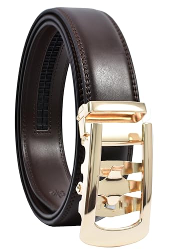Image of WildHorn Men's Genuine Leather Belt for Men| Premium Auto-Lock Buckle | Adjustable up to 48 inch | Formal & Casual Wear | Micro-Adjust Fit | Stylish Gift Box Included