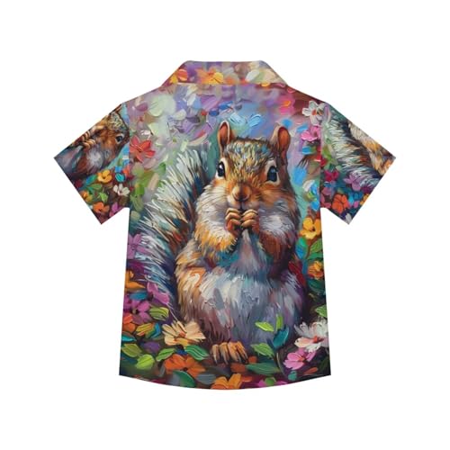 Image of PinUp Angel Funky Casual Hawaiian Shirt Kids Boys Girls Art Oil Painting Animal Pattern Short Sleeve Unisex Beach Shirt