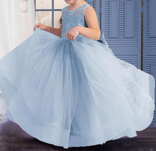 Flower Girl Dresses for Wedding Tulle Formal Ball Gown Kids First Communion Dress Bowknot Pageant Dresses4