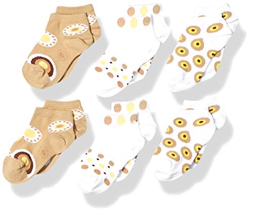 Country Kids Girls' Polka Dot Sneaker Liner Socks Low Cut No Show, Pack of 6