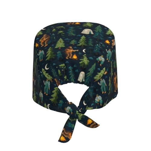 Image of Working Cap Scrub Cap with Sweatband | Adjustable Nurse Surgical Caps, for Men Women, Tie Back Hat