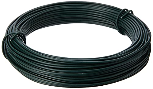 Tildenet 3070490 30m/ 2mm Plastic Coated Garden Wire Coil Green