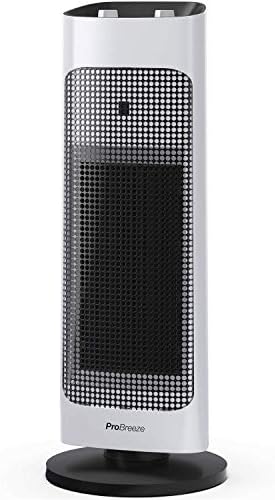 Pro Breeze® 2000W Ceramic Tower Fan Heater - Energy Saving Electric Heater with Automatic Oscillation Tip-Over Protection & 4 Heat Settings - Portable Tower Heater for Home & Office