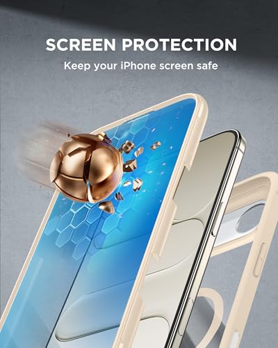 Image of Miracase Magnetic for iPhone Air Case 6.5 inch [Compatible with MagSafe] Full-Body Phone Case with Built-in Glass Screen Protector & Camera Control,Drop Proof iPhone 17 Air Case Cover, Gold