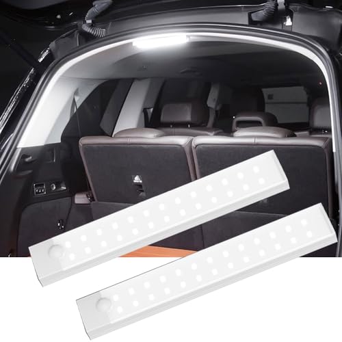 SEKIDAR車室内灯 車のルーフのライト 2個入り 小型軽量 LEDセンサーライト バーライト 充電式ライト 2列のランプビーズ キャビネットライト マグネット内蔵 車内照明 足元灯 高感度 高輝度 超寿命