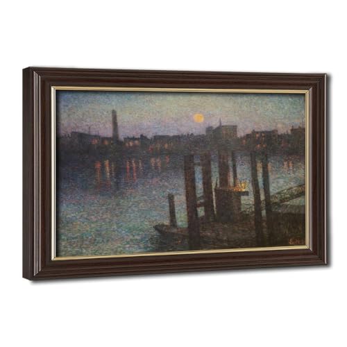 Impression sur toile Port-of London Night Maximilien Luce petit format