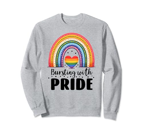 Gay Pride Tees,Rainbow Heart Pride Shirt,Bursting with Pride Sudadera