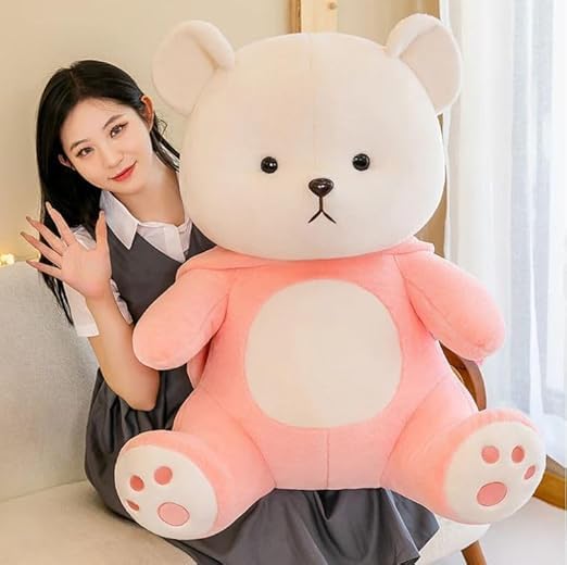 Image of ZEXSAZONE Toy Cute I Hoodie Teddy Colored Huggable Bear | 32 cm | Plushie Soft Toys for Kids | Plush Soft Toys for Baby Boys and Girls Kids - Teddy | Best Valentine Gift (Pink)