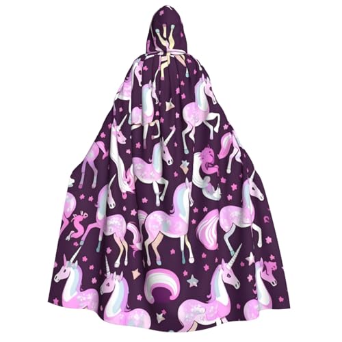 Cape à capuche costume de chevalier motif licornes rose idée cadeau fête