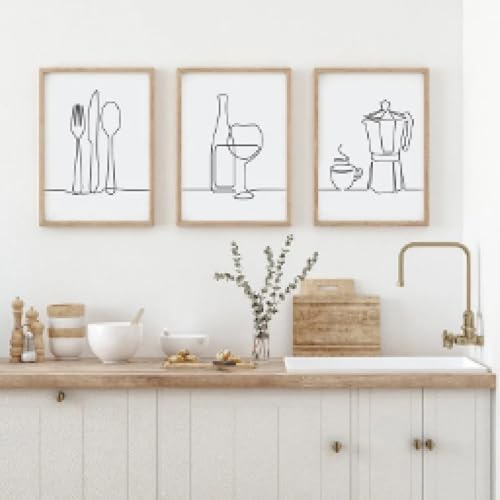 Peinture murale cuisine en toile premium, art de table moderne 60 x 90 cm