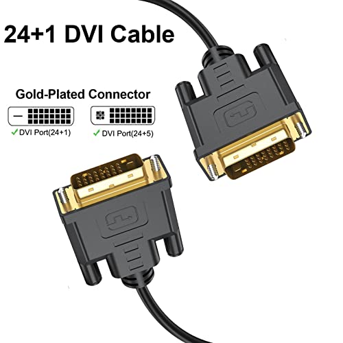 Dvi To Dvi Cable 5-Pack, 6 Ft Dvi-D To Dvi-D (24+1) Dual Link Cable Computer Monitor Cord For Laptop, Desktop, Dvd, Gaming,Monitr, Hdtv, Projector And More #TOP4