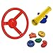 WICKEY Spielturm Zubehör Set - Accessoires für Spielturm, Schaukel, Klettergerüst und Garten Spielgeräte bestehend aus Klettersteinen, Lenkrad und Teleskop