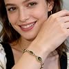 VIEKYBUTTY Vintage Olive Green Zircon Birthstone Bracelet for Women – Gold-Plated Alloy Green & Gold Jewelry for Parties, Dates, and Daily Wear #5