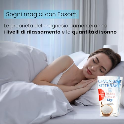 Sali da Bagno, Sali di Epsom, Detox, Magnesio Naturale, Rilassante Muscolare, Pedicure Antimicotico, Fertilizzante per Piante, 7000g - 6