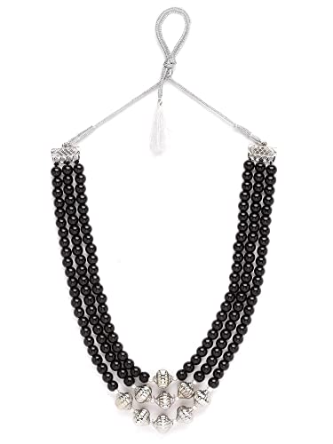 Image of Karatcart Gold Plated Green Crystal and Pearl Studded Kundan Rani-Haar Necklace Set for Women
