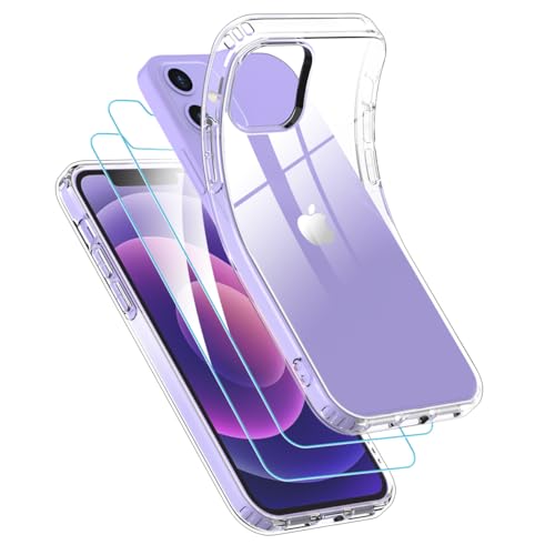 Ruayia für iPhone 12 Mini Hülle mit 2 Stück Schutzfolie, Handyhülle Dünne Transparent Slikon Weiche iPhone 12 Mini Case ...