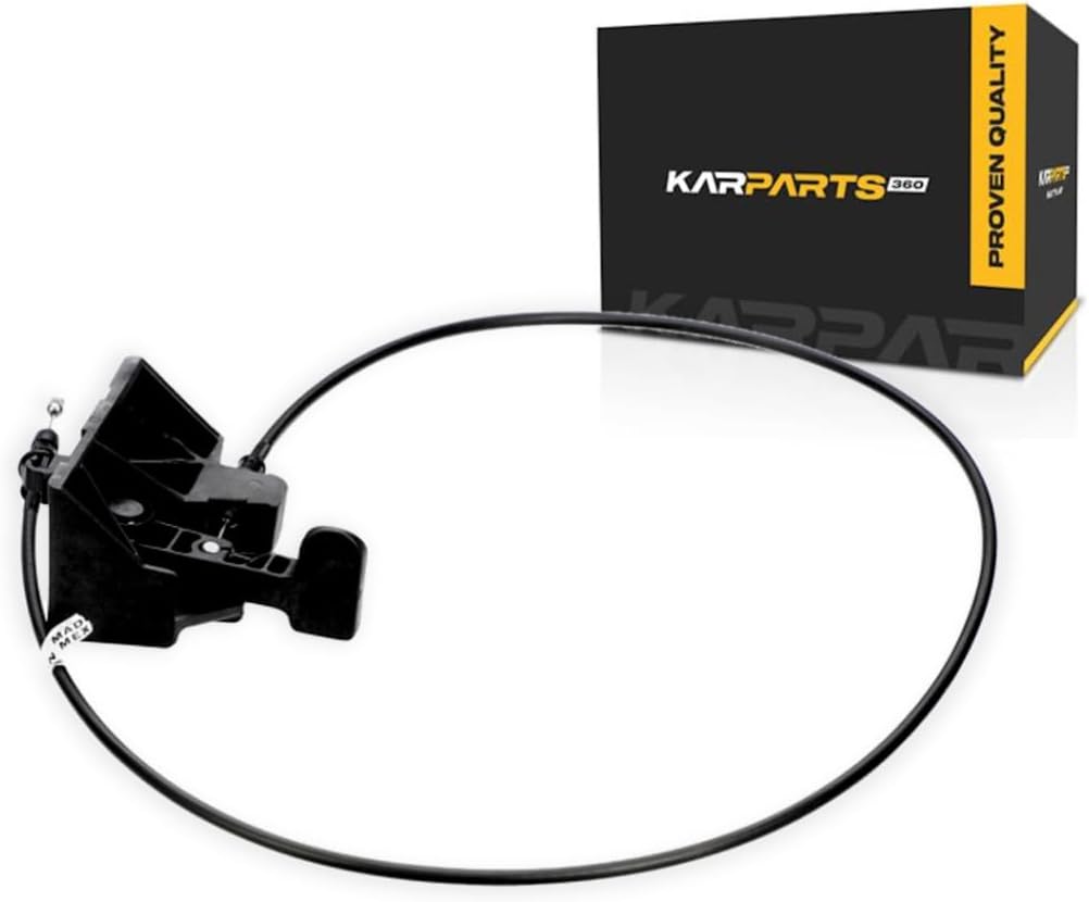 KarParts360 For Ford F-150 2009 10 11 12 13 2014 Hood Release Cable | Black | Plastic/Metal | With Handle | Replacement For 9L3Z16916B, AL3Z16916A