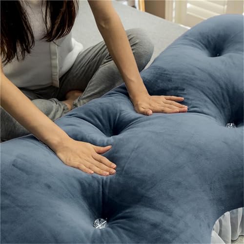 Image of Headboard Pillow PP Cotton Filler Large Bolster Pillows Backrest Support Sitting Up Reading Pillow in Bed Velvet Rest Upholstered Headboard Pads, (Blue, 39 inchx39 inch)
