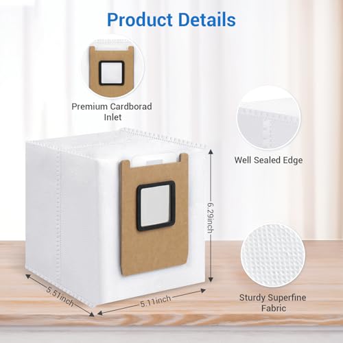 Image of 14 Pack Dust Bags,Compatible with Eufy E28 Omni /E25 Omni Robot / C28 Vacuum,3L Large Capacity,Heavy-Duty 4-Layer Tear-Resistant Design E28Omni /E25 Omni / C28 Vacuum Bags