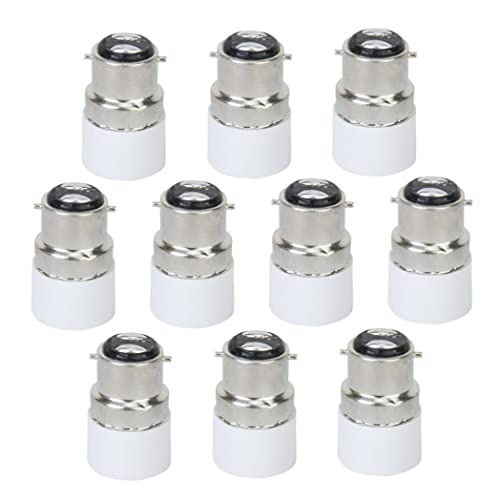 Adattatore Lampadina Da E27 A E14 - Convertitore In PBT E Metallo, Bianco E Ottone, 4,2 Cm