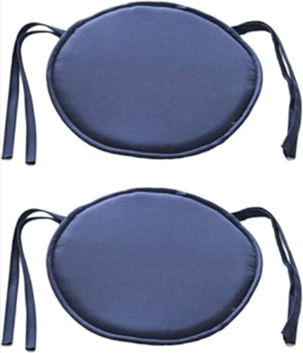 LWODANU Round Chair Seat Pads, 2 Pcs Circular Waterproof Chair Cushions for Indoor Outdoor Garden Dining Bistro Patio Office Coffee Shop,Navy Blue (Navy Blue)