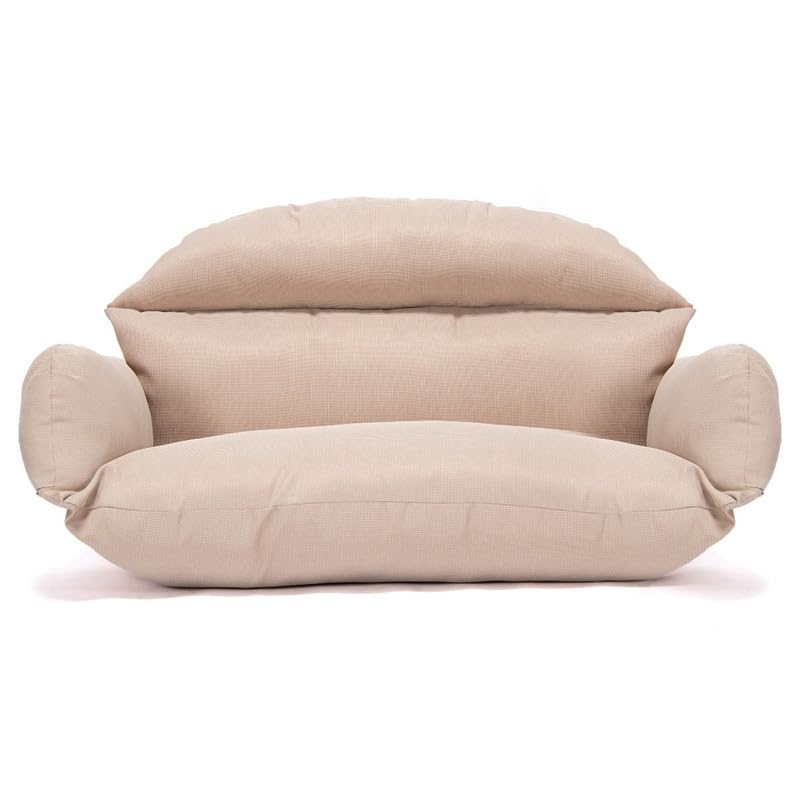Image of Double Seater Cushion Set - Polyester Fabric Padded Seat for Hanging Egg /Garden Jhula(BEIGH) 0
