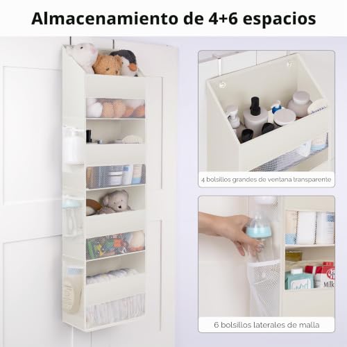 Miniatura 3 de Granny Says Organizador Puerta Colgante De 4 Bolsillos, Pack De 1 Organizador Colgante Sobre La Puerta, Organizador Puerta, Organizador Colgante Puerta, Behind Of Door Hanging Organizer, Beige