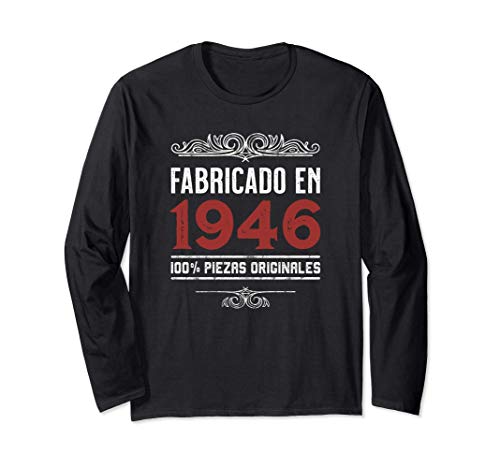 Fabricado En 1946 100% Piezas Originales Cumpleaños Manga Larga