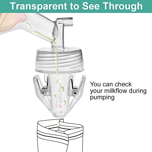 Image of Maymom Breastmilk Storage Bag Adapters Compatible with Avent, Spectra S1, S2 Pumps with Wide Mouth Flange; Clear BPA Free Material; Boiling Water Safe; Do Not Use Microwave or Steamer Bag to Sanitize