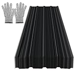 Monucep Lot de 36 plaques trapézoïdales - 129 x 46 cm - 21 m² - Plaques en tôle ondulée pour toit de 0,25 mm - En acier galvanisé - Pour abri d'appareils, abri de voiture et serre - Anthracite - Gants