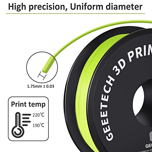 Image of Geeetech 1.75mm PLA 3D Printer Filament, 1kg Spool (2.2lbs), Upgrade Tidy Winding Tangle-Free, Dimensional Accuracy + /- 0.03mm, Apple Green