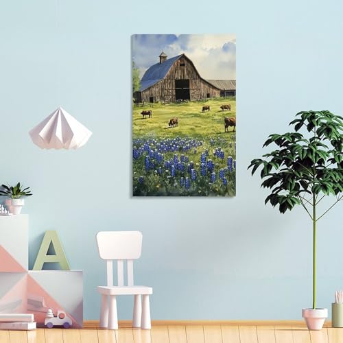 Toile vache encadrée DEBAOKA tableau idéal pour grand mur vide - 4