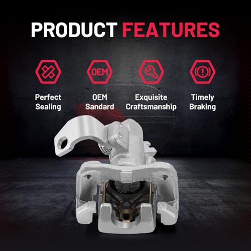 Image of BDFHYK 19B3298 Rear Disc Brake Caliper Assembly with Bracket Compatible with Acura CSX 2006-2011 2.0L l4, Compatible with Acura ILX 2013-2018 2.4L l4 /1.5L l4, Compatible with Civic 2006-2015, 2pcs
