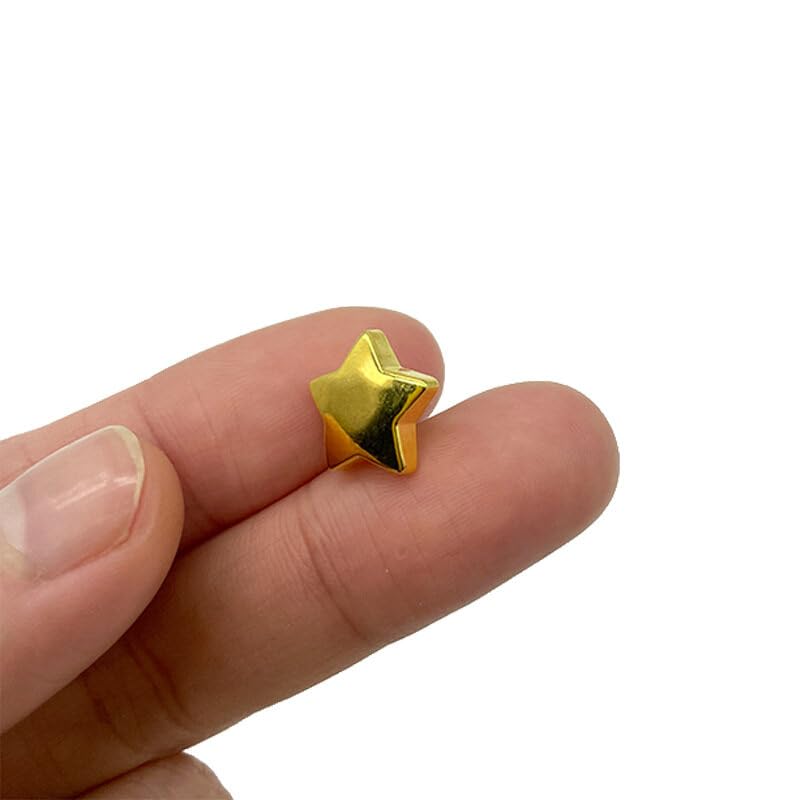 30PCS 15MM Gold Star Buttons DIYS Sewing Embellishment Star Shape Shank Plastic Buttons for Leather Craft Clothing Bags Belts Shoes DIY Accessories - Image 2