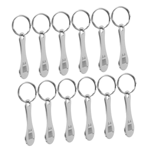 JOINPAYA 12 piezas Llavero con Fichas para Carros de Tokens Redondos de Acero Inoxidable para Carrito Portamonedas Portátil para Supermercado Diseño Ergonómico y Resistente