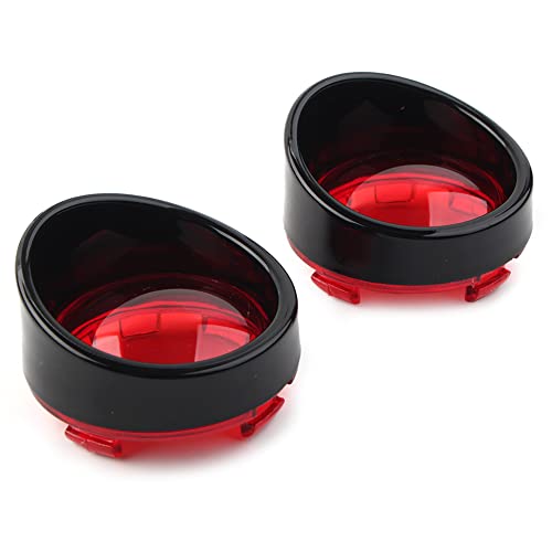 Cnswee6 Motor 2x Turn Signal Light Lens Cover Red Bezels Visor for Harley Davidson for Softail