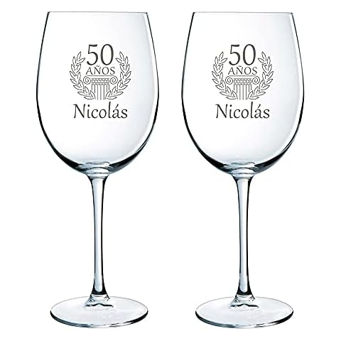Copas de vino grabadas personalizadas para cumpleaños Cover