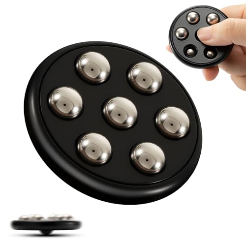 Handheld Fidget Toys for Adults, Metal Ball Push-Pop Scroll and Spin Fidget Toy, Endless Fun to Play with, Relieve Stress Anxiety, Improve Focus, EDC Fidgets for Office Home Gifts