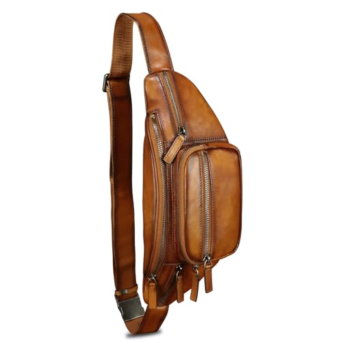 Genuine Leather Fanny Pack Waist Bag Brown