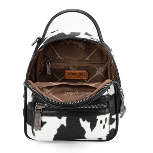 Image of Montana West Wrangler Mini Backpack Cute Cow Print Backpack Purse for Girls and Women, Black WG133-8600BK