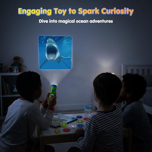 Image of Pup Go Flashlight Discs for Kids Age 3 4 5 6 7 8 Years, 9 Discs 72 Images, 3 Themes: Wild Animals, Sea & Space, Boxed Set for Easy Storage, Ideal Accessories for Our Dinosaur Torch Projector Toy