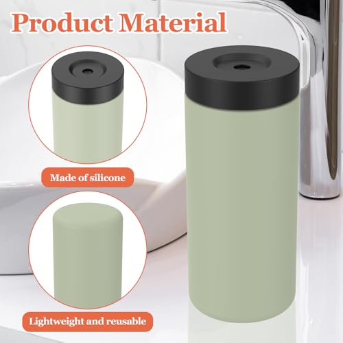 Image of Silicone Dish Soap Dispenser, Reusable Soap Dispenser, Easy to Fill to Use Dish Soap Squeeze Bottle, 240ml Dishwashing Liquid Dispenser Portable Hand Soap Bottle for Kitchen Sink (Green)