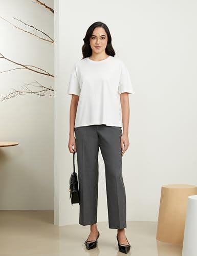 Image of Symbol Premium Women Super Soft Cotton Round Neck Solid T-Shirt (Stylish | Oversized Fit) (Available in Plus Sizes)