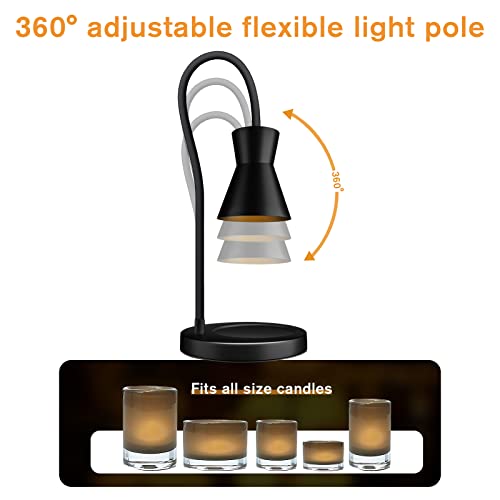 Getohan Candle Warmer Lamp, Dimmable Candle Lamp, 360°Adjustable Gooseneck Jar Candle Warmers Lantern, Compatible With Small & Large Candle, 2 Bulbs Included #TOP1