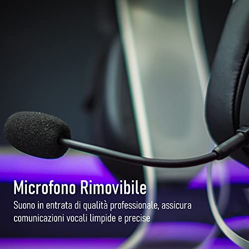 Noua Banshee Gaming Headset RGB USB over-ear driver 50 mm, gaming hoofdtelefoon met 3,5 mm jack en externe audiokaart USB 7.1, flexibele microfoon voor pc, Mac, laptop, PS4, PS5, Xbox One - Afbeelding 6