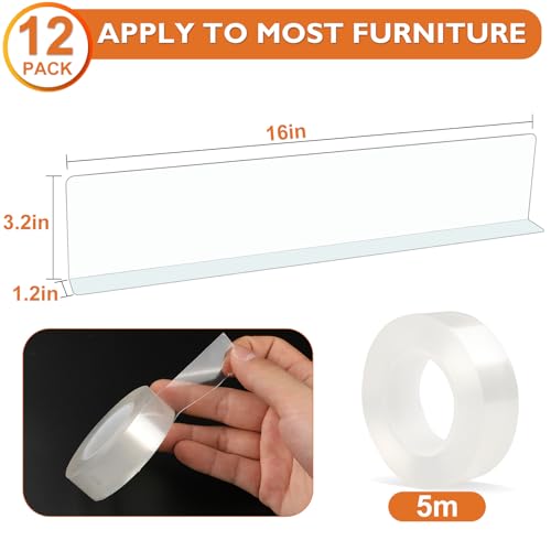 NEOACT 12 Pack Under Couch Blocker(3.2\" H 16\" L), Under Bed Blocker for Pets, Toy Blockers for Furniture, Stop Things Going Under Couch Sofa and Bed, Suit for Hard Surface Floors - Thumbnail 3