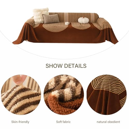 Plaid pour canapé d'angle en velours de coton green de luxe